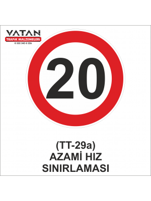 TT-29a AZAMİ HIZ SINIRLAMASI 20